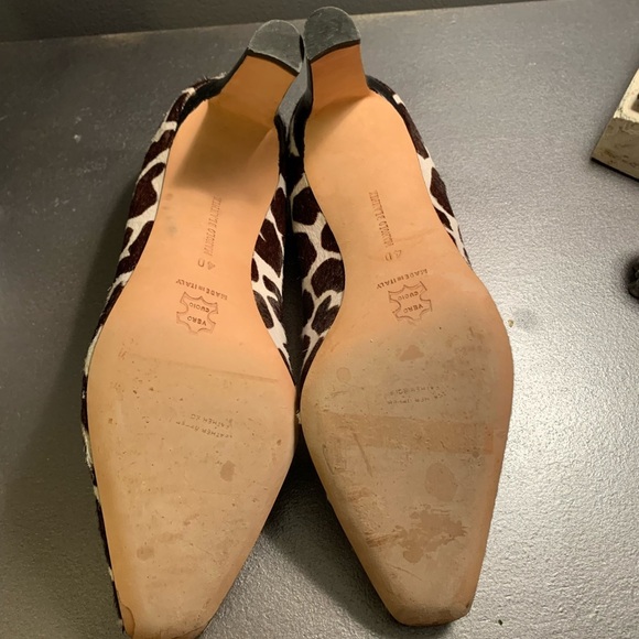 Manolo Blahnik ASTOCHA Pony Pumps Brown Black CRYSTAL Buckle Shoes **HOST PICK** - Picture 6 of 10